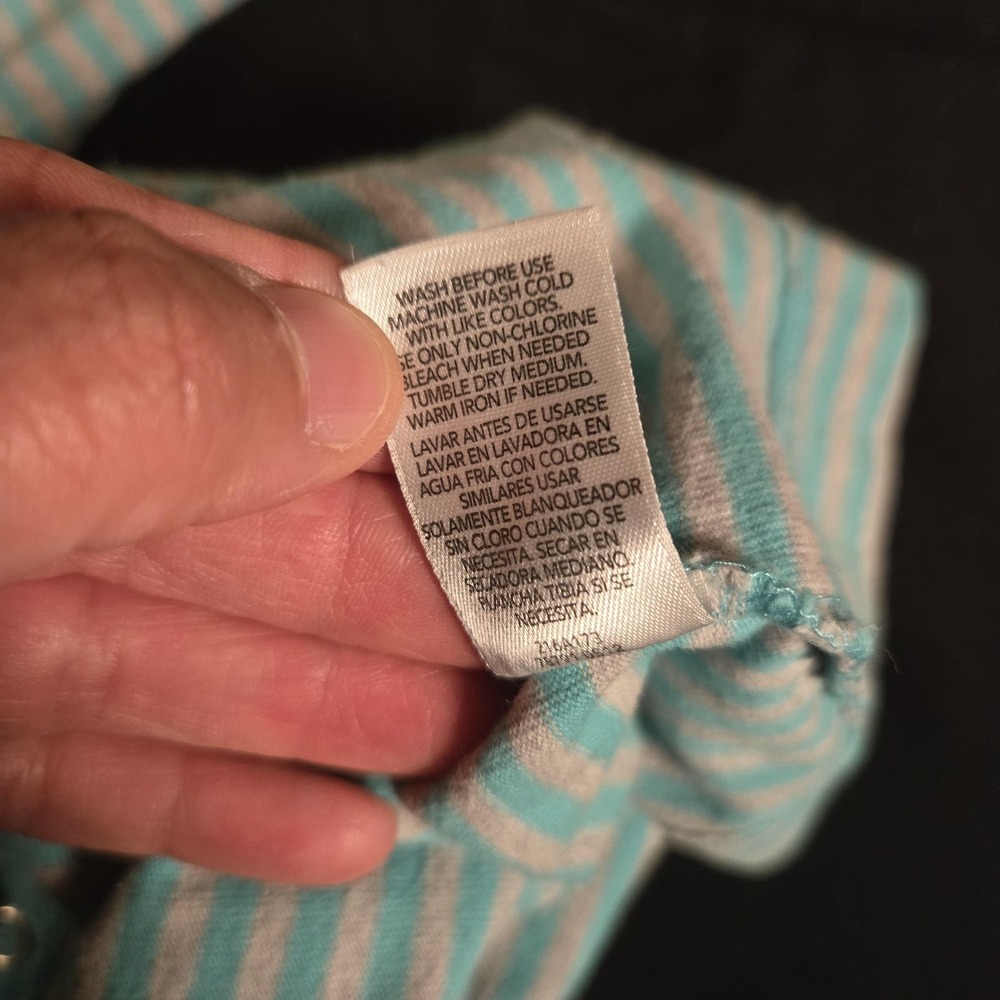 Carter's Coverall Girls 18 Months Blue Striped Monkey Embroider Pocket One Piece - Picture 4 of 7